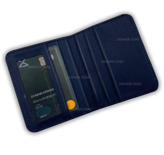 Blue Leather Wallet for Men with 3 Card Slots