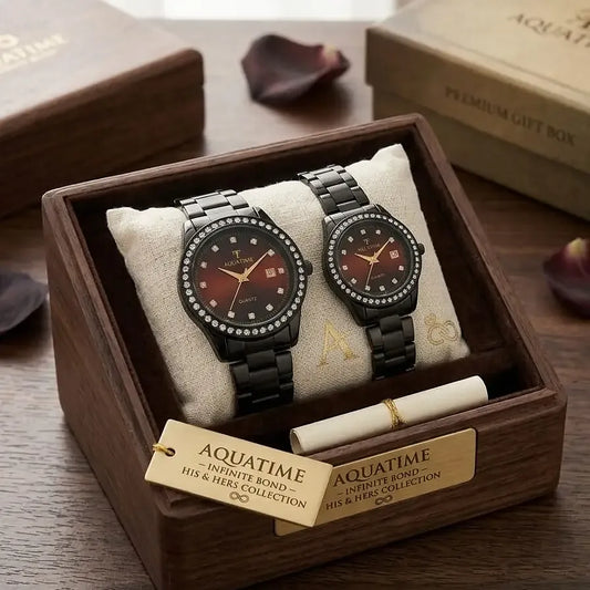 Couple's Stainless Steel Quartz Watches