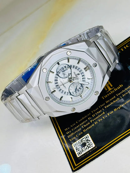 Hublot Prism / Diamond Cut Chain Watch replica white