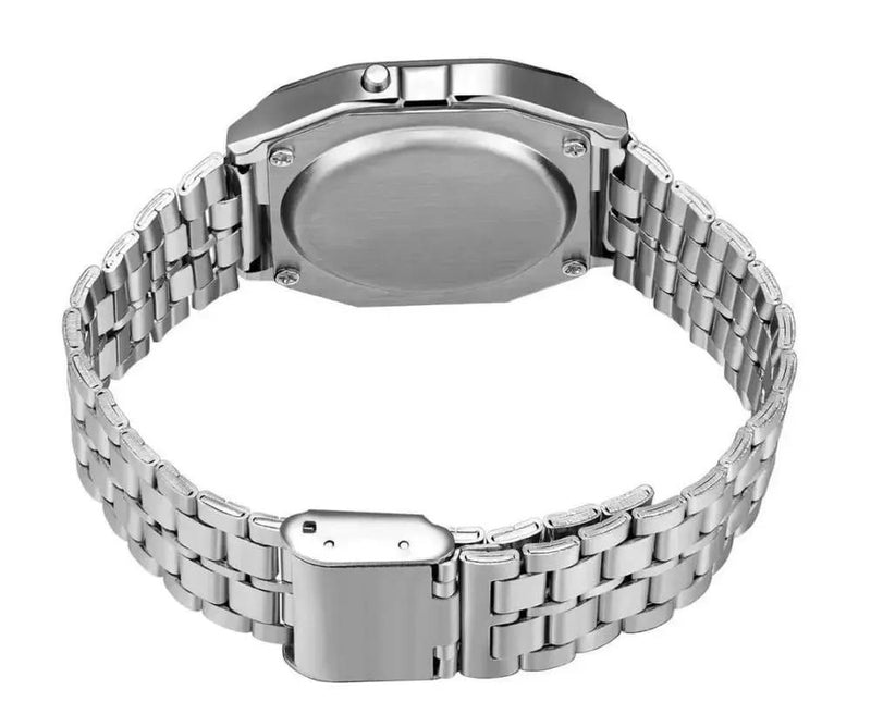 Digital Watch Silver 12-Hour Display