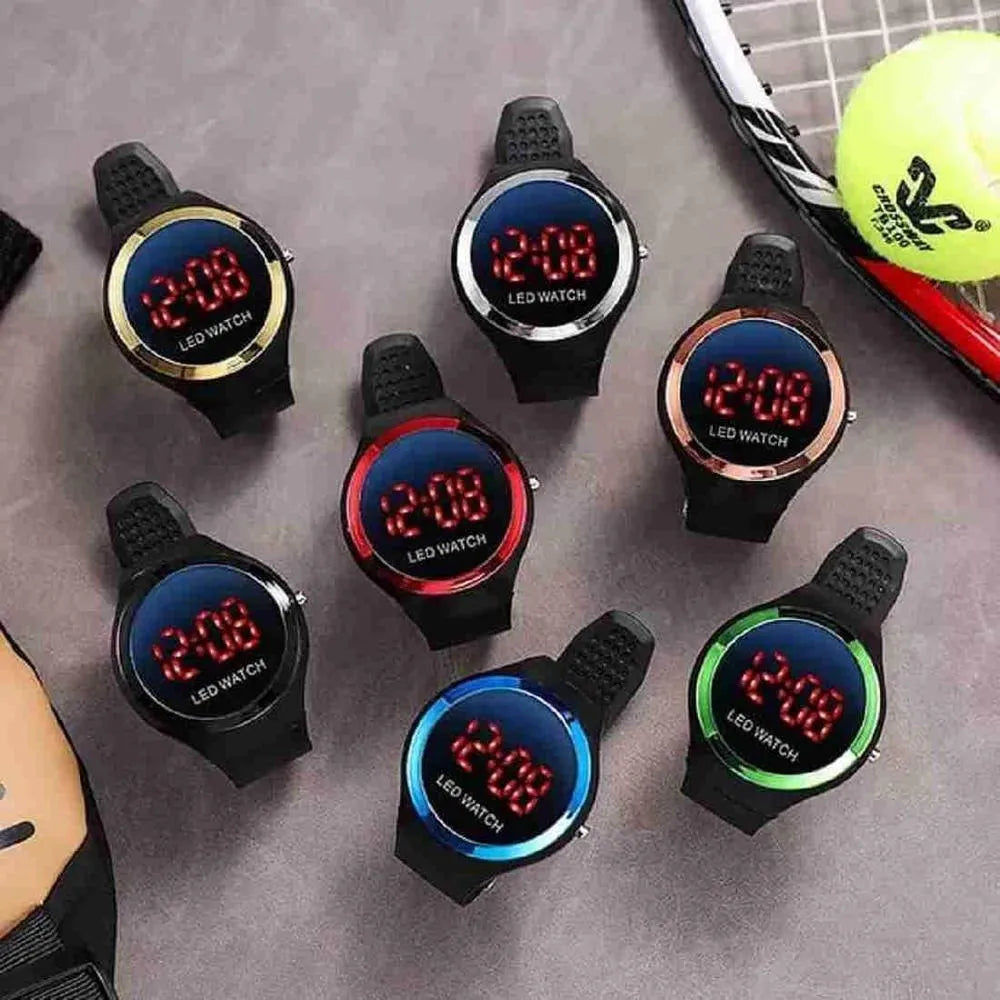 Men's Digital Watch with RGB Display Multi Colors