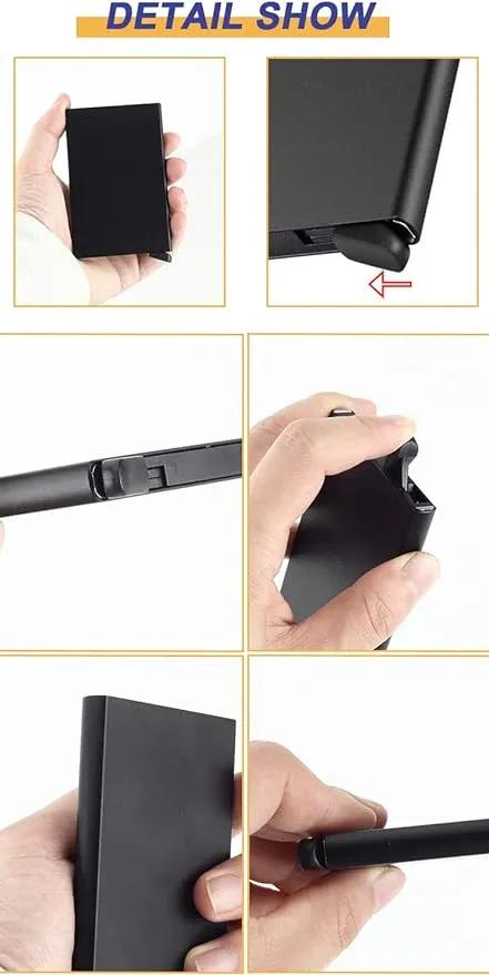 Men's Slim Black PU Leather Wallet with RFID Theft Protection