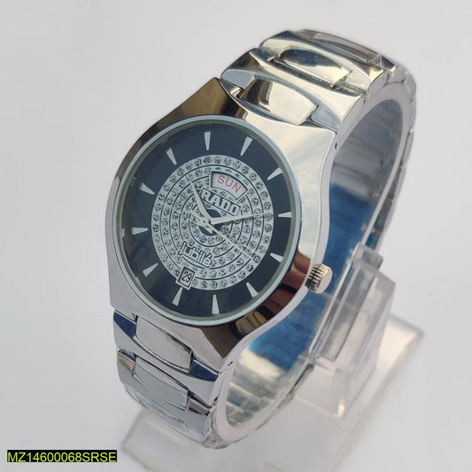 Men's Stainless Steel Quartz Watch Black Dial