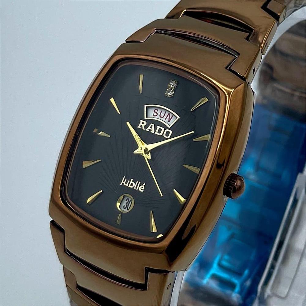Men's Stainless Steel Watch Black Gold Quartz
