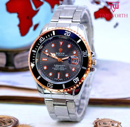 Men's Stainless Steel Watch Rose Gold Dial 24mm