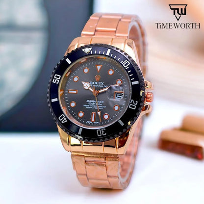 Men's Stainless Steel Watch Rose Gold Dial 24mm