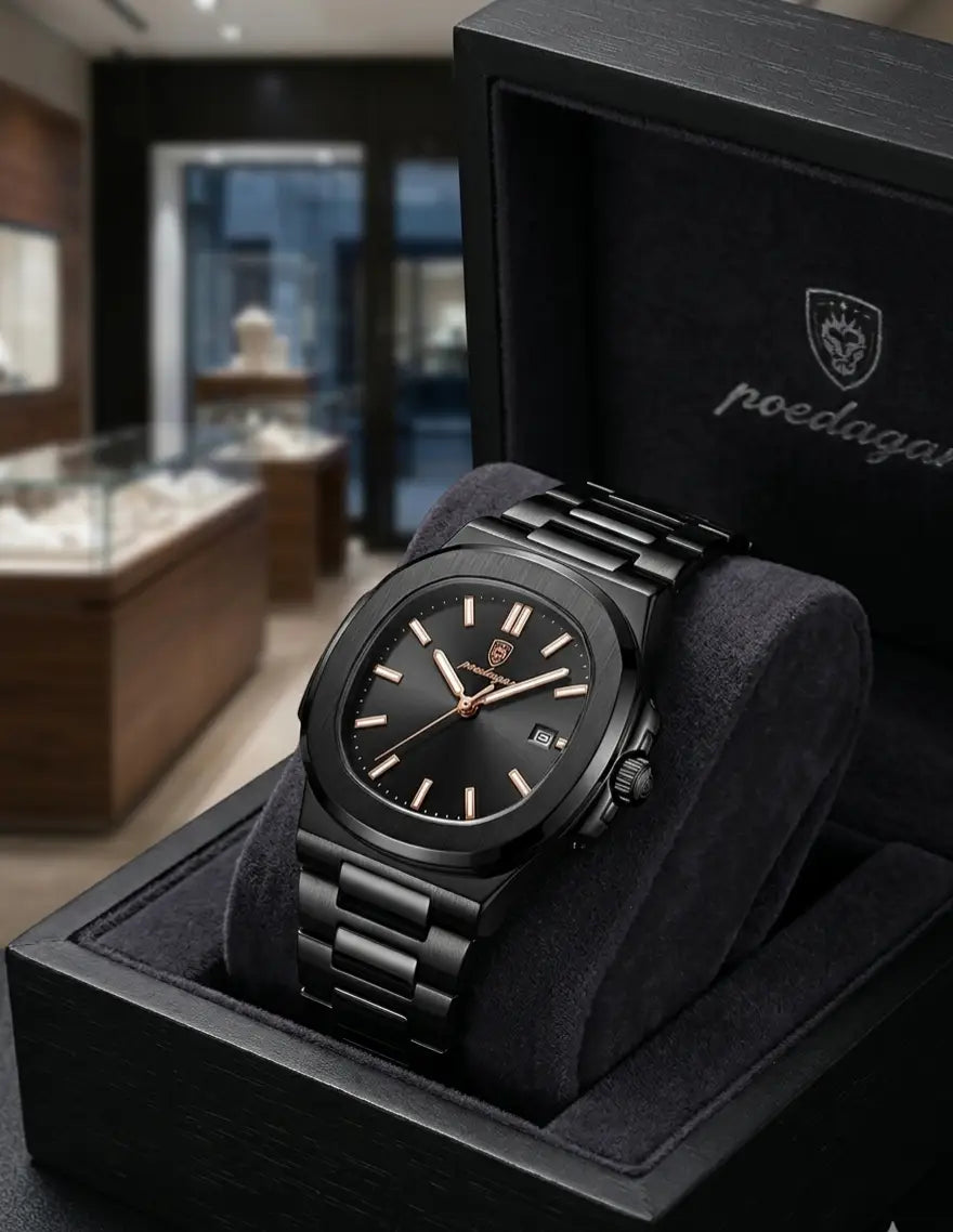 POEDAGAR Luxury Men's Quartz Wristwatch