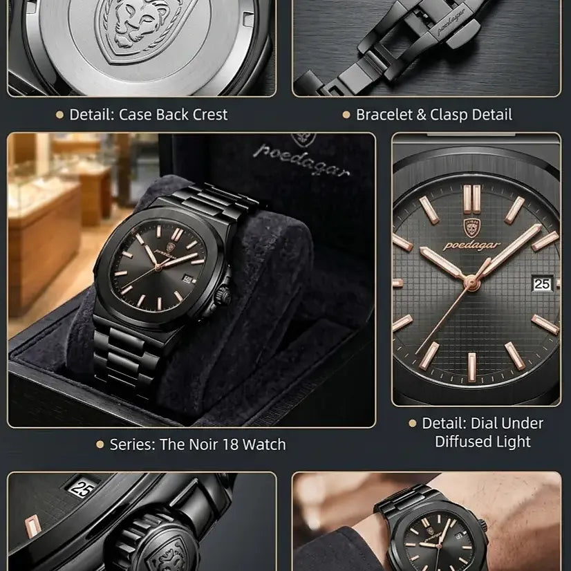 POEDAGAR Luxury Men's Quartz Wristwatch