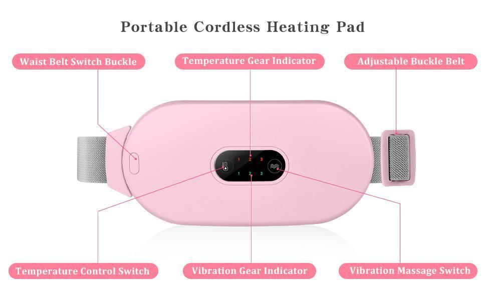 Portable Electric Period Cramp Heating Belt Pink 50ml