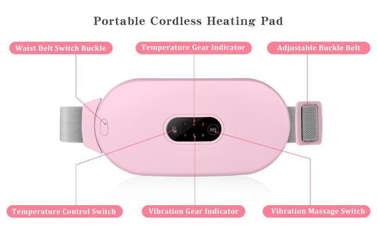 Portable Electric Period Cramp Heating Belt Pink 50ml
