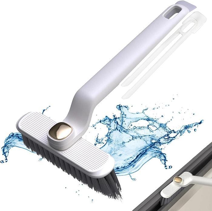 Rotatable Bathroom Cleaning Brush with Flexible Bristles