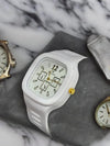 White Square Analog with Gold Accents watch